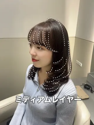 ミディアム 🩷韓国ヘア/ヨシン モリ🩷Maikaのヘアスタイル