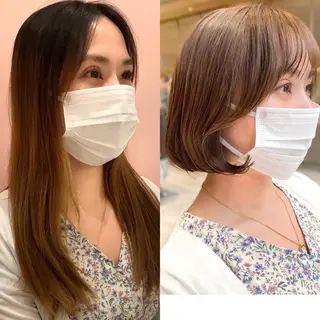 ショート カラー パーマ ヘアアレンジ 小野寺瑞希 /最小顔カットのヘアスタイル