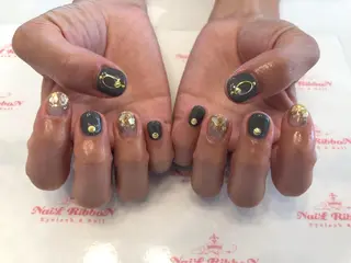 ネイル ネイルリボン 受付スタッフのネイルデザイン