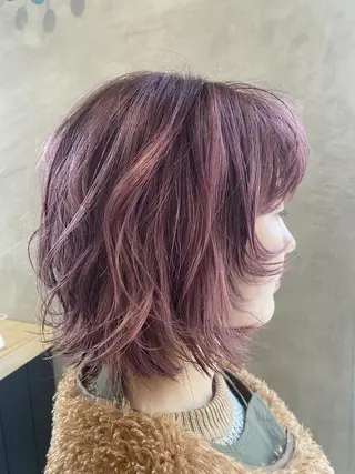 カラー ミディアム ブリーチなし透明感 カラー✨山仲絢圭のヘアスタイル