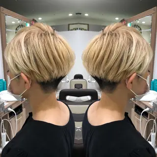 ショート カラー 韓国レイヤー×透明感 カラー/山崎一輝のヘアスタイル