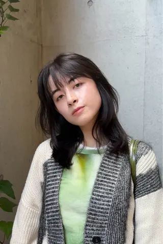ミディアム カラー 似合わせカット /パーマ岡本淳平のヘアスタイル