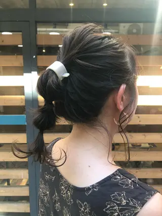 ミディアム パーマ ヘアアレンジ あずまぐち めぐみのヘアスタイル