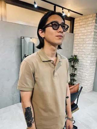 ミディアム メンズ Basis 田口豪司のヘアスタイル