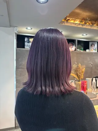 カラー レイヤー✂︎ぷつボブ 艶カラー🤍noaのヘアスタイル