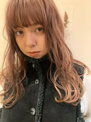 セミロング カラー 透明感カラー👑 井上美乃里のヘアスタイル