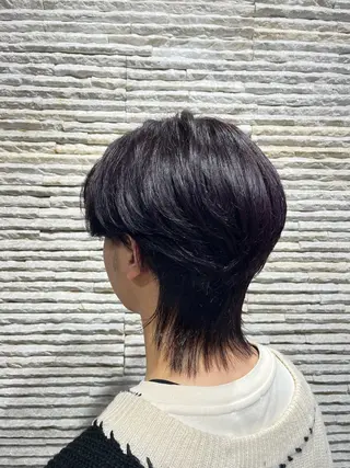 ミディアム メンズカット デザインカラーのヘアスタイル