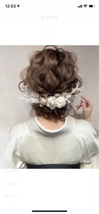 ミディアム ヘアアレンジ ヘアメイク new meのヘアスタイル