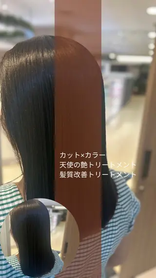 ミディアム カラー 縮毛矯正/髪質改善/ 艶髪ササキナツミのヘアスタイル