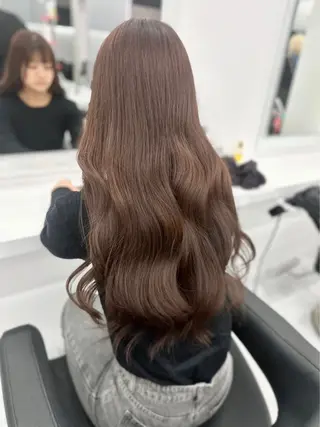 ロング カラー ベージュ×レイヤー 🤎横浜/miu🤎のヘアスタイル