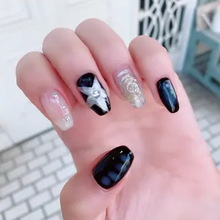 ネイル マジョリカ ブルーのネイルデザイン