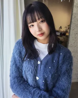 セミロング カラー 髪質改善.縮毛矯正 ×韓国ヘアyukiのヘアスタイル