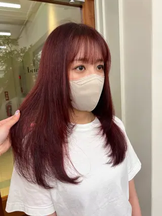 ロング カラー ミディアムレイヤー/ 艶カラー🎀　emiのヘアスタイル