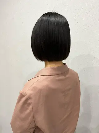 ショート カラー ロングパーマ木村 ボブパーマのヘアスタイル