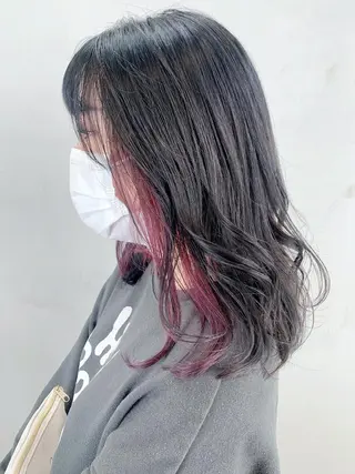 ミディアム カラー ヘアアレンジ パーマ ITbyALBUM 八王子店のヘアスタイル