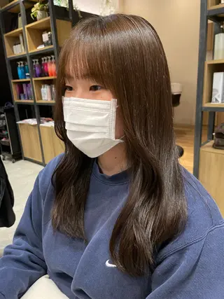 セミロング カラー パーマ ヘアアレンジ 一箭 恵梧/ロングヘアのヘアスタイル