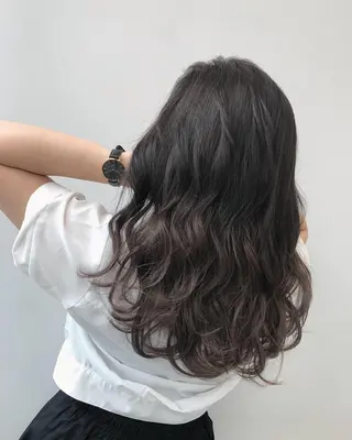 セミロング カラー パーマ 【公式】amble luxe池袋東口🩷のヘアスタイル