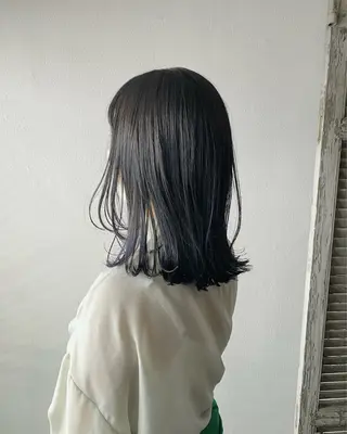 セミロング カラー 暗髪とオリーブ🌿 渡辺拓人のヘアスタイル