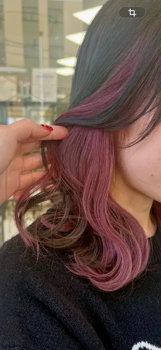 ミディアム インナーカラー/ ブリーチ/ことねのヘアスタイル