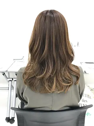 セミロング カラー 福村 拓也のヘアスタイル