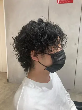 ショート パーマ ✳️ウルフ/メンズ/ スパイラルパーマ✳️のヘアスタイル