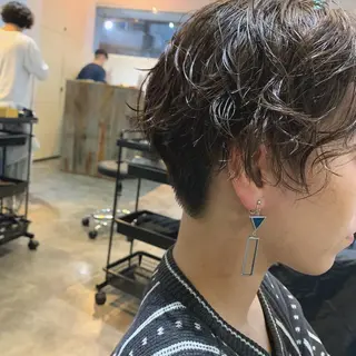 ショート パーマ パーマ/透明感カラー /ボブ/吉田一生のヘアスタイル