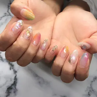 ロング カラー ヘアアレンジ キッズ ネイル マツエク・マツパ 福田 加奈のネイルデザイン