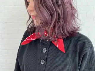 ミディアム カラー 立川 奈那子のヘアスタイル