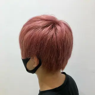 ショート カラー メンズ 透明感カラー🩵 mioのヘアスタイル