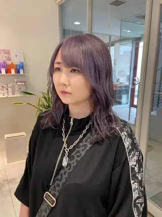 セミロング カラー 浅野 匠のヘアスタイル