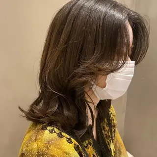 ミディアム 顔周りカット・相談 レイヤーも◎しずくのヘアスタイル