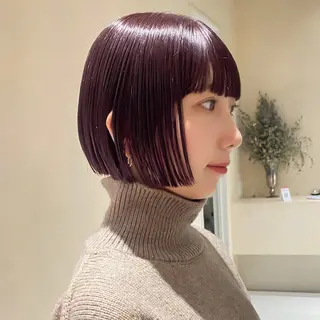 ショート カラー ボブ/ミニボブ 透明感カラーkadoのヘアスタイル