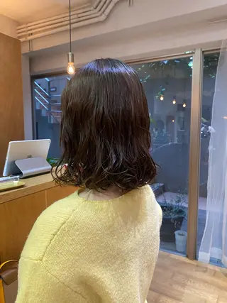 ミディアム 大人可愛い♡コテ巻き パーマ🌼杉田 萌恵のヘアスタイル
