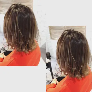 ミディアム カラー ヘアアレンジ 金子 富士のヘアスタイル