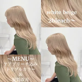 ロング カラー 色落ち綺麗🩰ハイ トーン🎀RINKAのヘアスタイル