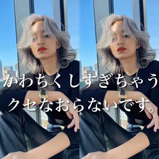 ミディアム カラー 💜ハイトーン💛 マジカルかいちゃんのヘアスタイル