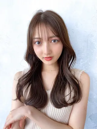 セミロング カラー 顔周り/くびれヘア 韓国ヘア💕風間るなのヘアスタイル