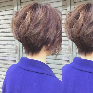 ショート カラー パーマ F． 梅田/ボブ/パーマのヘアスタイル