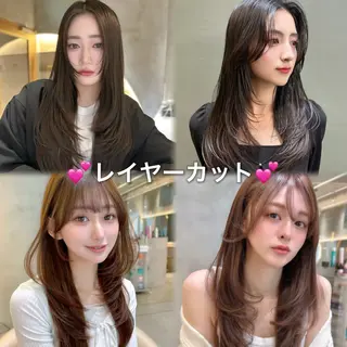 ロング 縮毛矯正・似合わせ タナカ レイヤのヘアスタイル