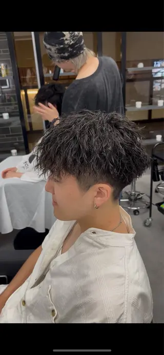ショート パーマ ヘアアレンジ メンズ 【札幌メンズ特化】 🔥RIKU🔥のヘアスタイル
