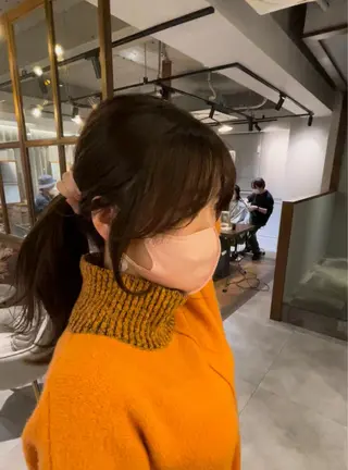 ロング 日比崚介🍀 おくれげ小顔カットのヘアスタイル