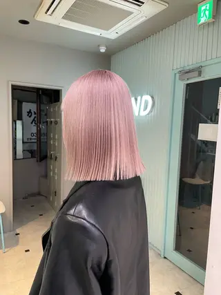 ミディアム ブリーチ✖️ 縮毛LANDのヘアスタイル