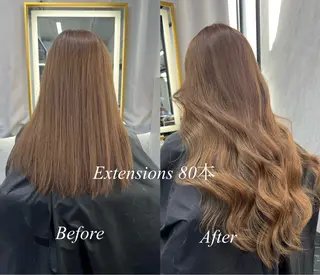 ロング カラー シールエクステ特化 ハイトーン、NANAのヘアスタイル