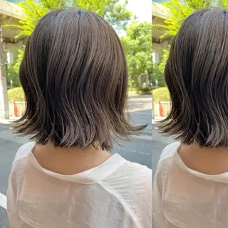 ミディアム カラー ツキノキ ミナのヘアスタイル