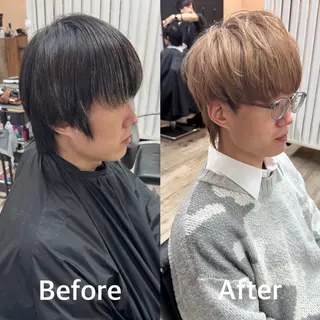 ミディアム カラー メンズ 【池袋/スパイキー ショート】ⓝⓘⓜⓤのヘアスタイル