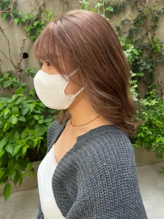 セミロング カラー kento レイヤーカットのヘアスタイル