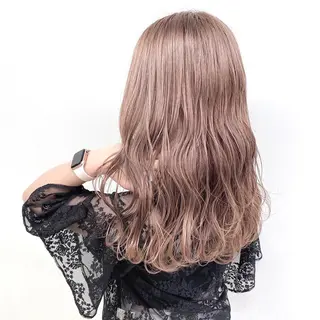 セミロング カラー エフェクトブリーチ 🌟前澤啓太朗のヘアスタイル