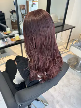 セミロング カラー 髪質改善ストレート オルメントのヘアスタイル