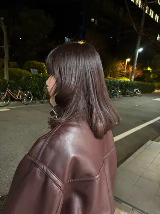 セミロング カラー 文字 遼哉のヘアスタイル
