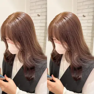セミロング カラー シールエクステ横浜 🐏☁️miminaのヘアスタイル